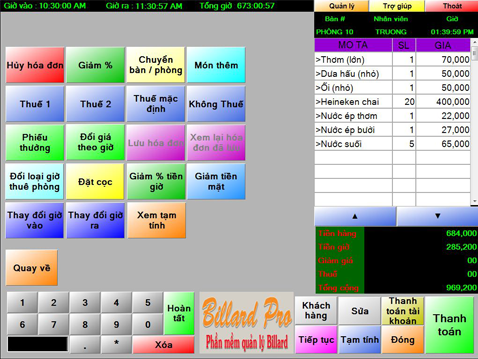 Phần mềm quản lý quán Bida