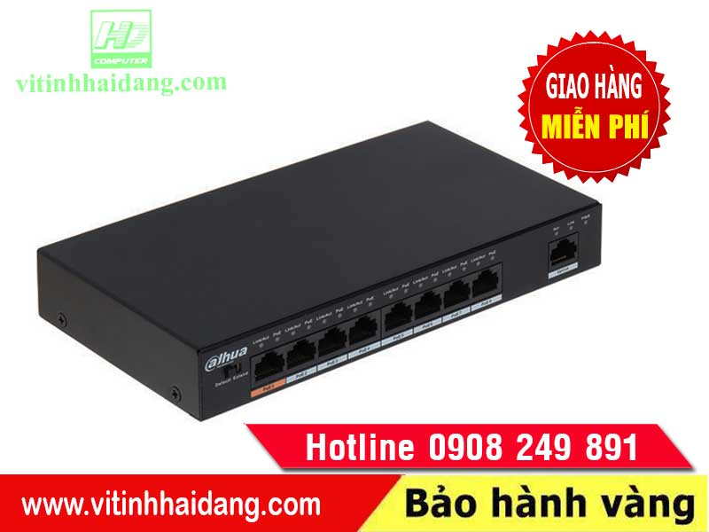 Switch PoE 8 Port Dahua DH-PFS3009-8ET-96 Tốc Độ Nhanh