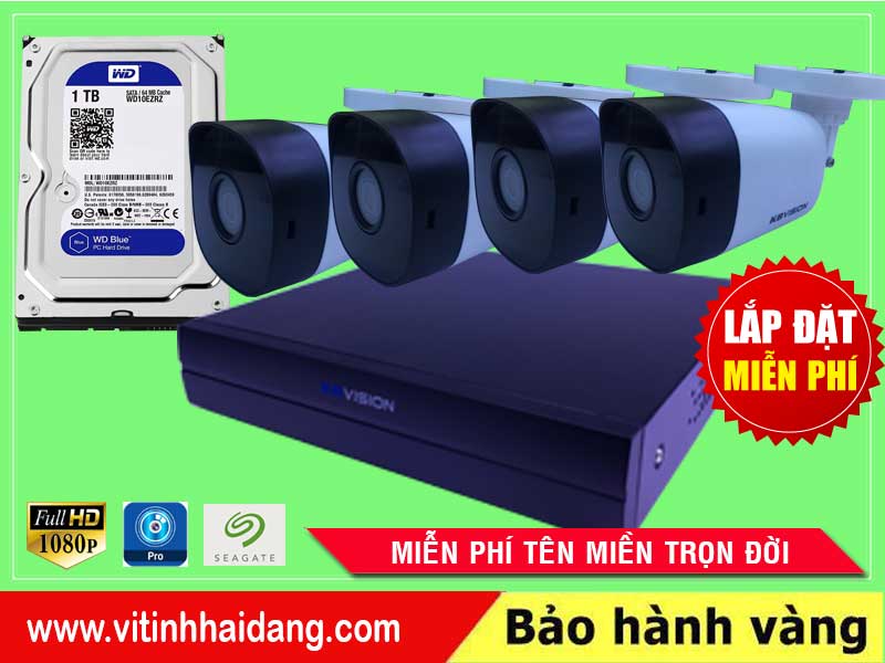 Trọn bộ 4 camera Full HD 