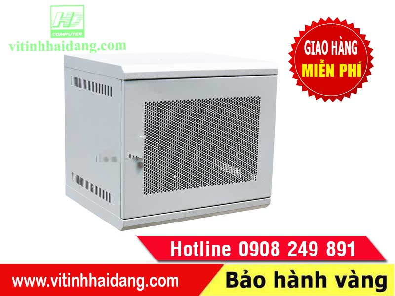 Tủ Mạng 10U Treo Tường Sâu D500 Trắng Lưới tại phú quốc